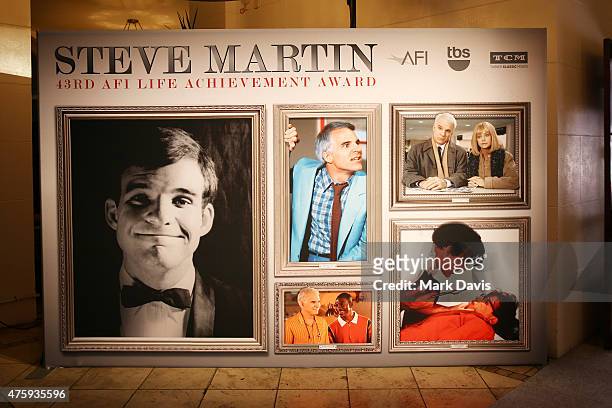 Prints of Steve Martin are seen during the after party for the 2015 AFI Life Achievement Award Gala Tribute Honoring Steve Martin at the Dolby...