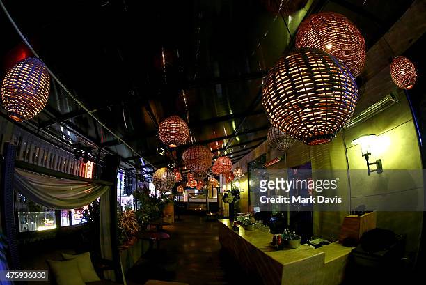 Lanterns line a hallway at the after party for the 2015 AFI Life Achievement Award Gala Tribute Honoring Steve Martin at the Dolby Theatre on June 4,...