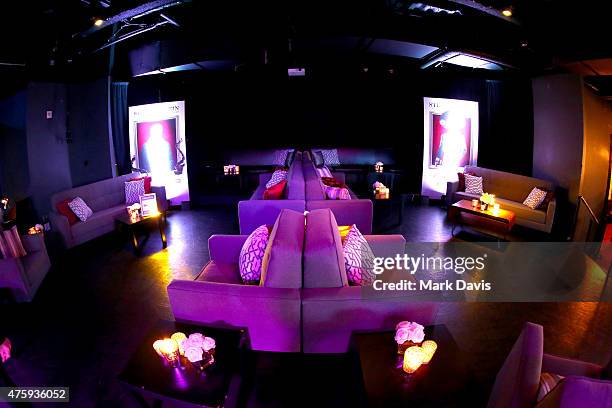 Sofas await guests inside the OHM Nightclub at the after party for the 2015 AFI Life Achievement Award Gala Tribute Honoring Steve Martin at the...