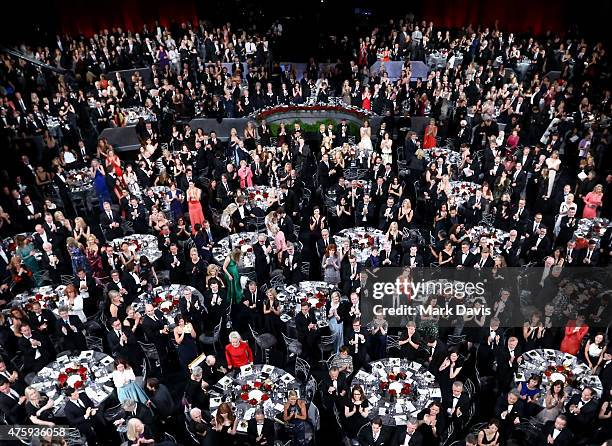 An overhead view of the audience during the 2015 AFI Life Achievement Award Gala Tribute Honoring Steve Martin at the Dolby Theatre on June 4, 2015...