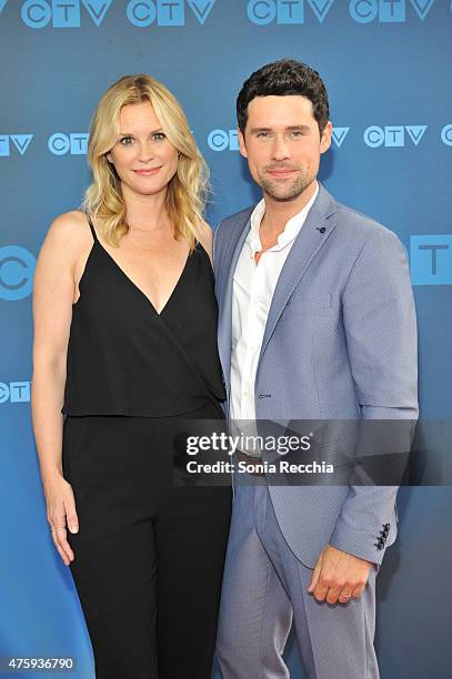 Bonnie Somerville and Benjamin Hollingsworth attend CTV Upfront 2015 Presentation at Sony Centre For Performing Arts on June 4, 2015 in Toronto,...