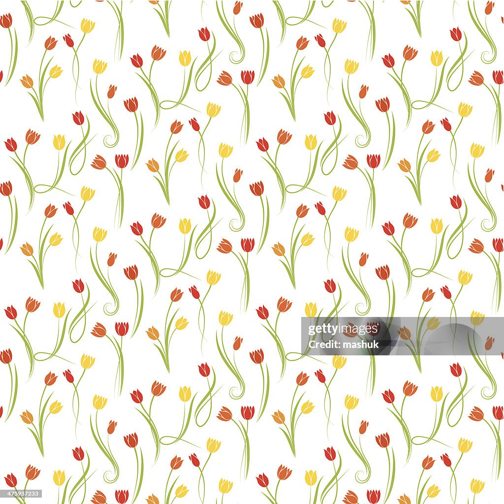 Tulip seamless pattern