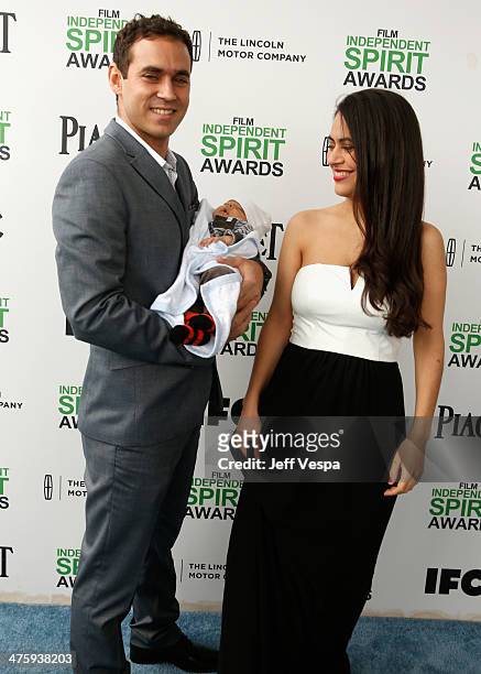 Producers Yunior Santiago and Lucy Mulloy attend the 2014 Film Independent Spirit Awards at Santa Monica Beach on March 1, 2014 in Santa Monica,...