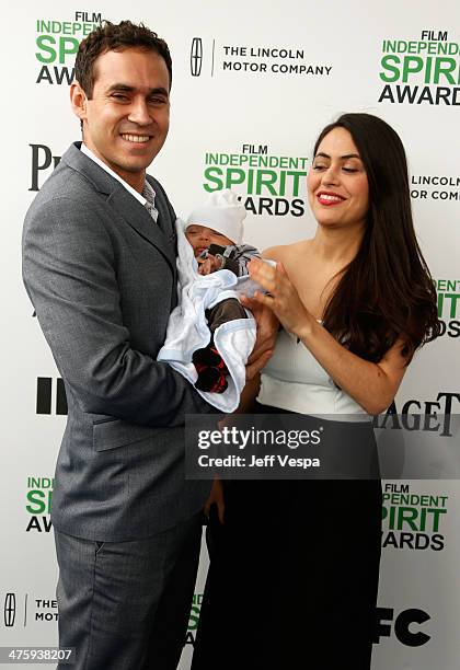 Producers Yunior Santiago and Lucy Mulloy attend the 2014 Film Independent Spirit Awards at Santa Monica Beach on March 1, 2014 in Santa Monica,...