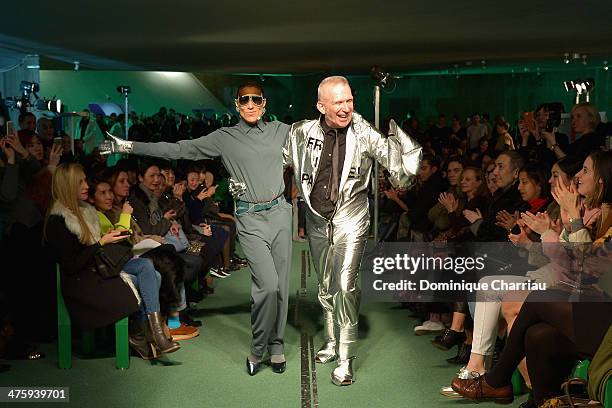 Bianca Li and Jean Paul Gaultier walk the runway during the Jean Paul Gaultier show as part of the Paris Fashion Week Womenswear Fall/Winter...