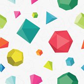 Colourful 3D solids seamless pattern