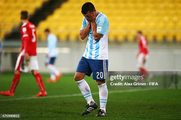 Facundo Monteseirin of Argentina reacts during the FIFA U-20 World Cup New Zealand 2015 Group B match between Austria and Argentina at Wellington...