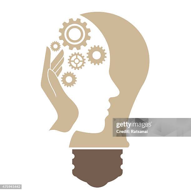 bulb idea concept - working hands stock illustrations