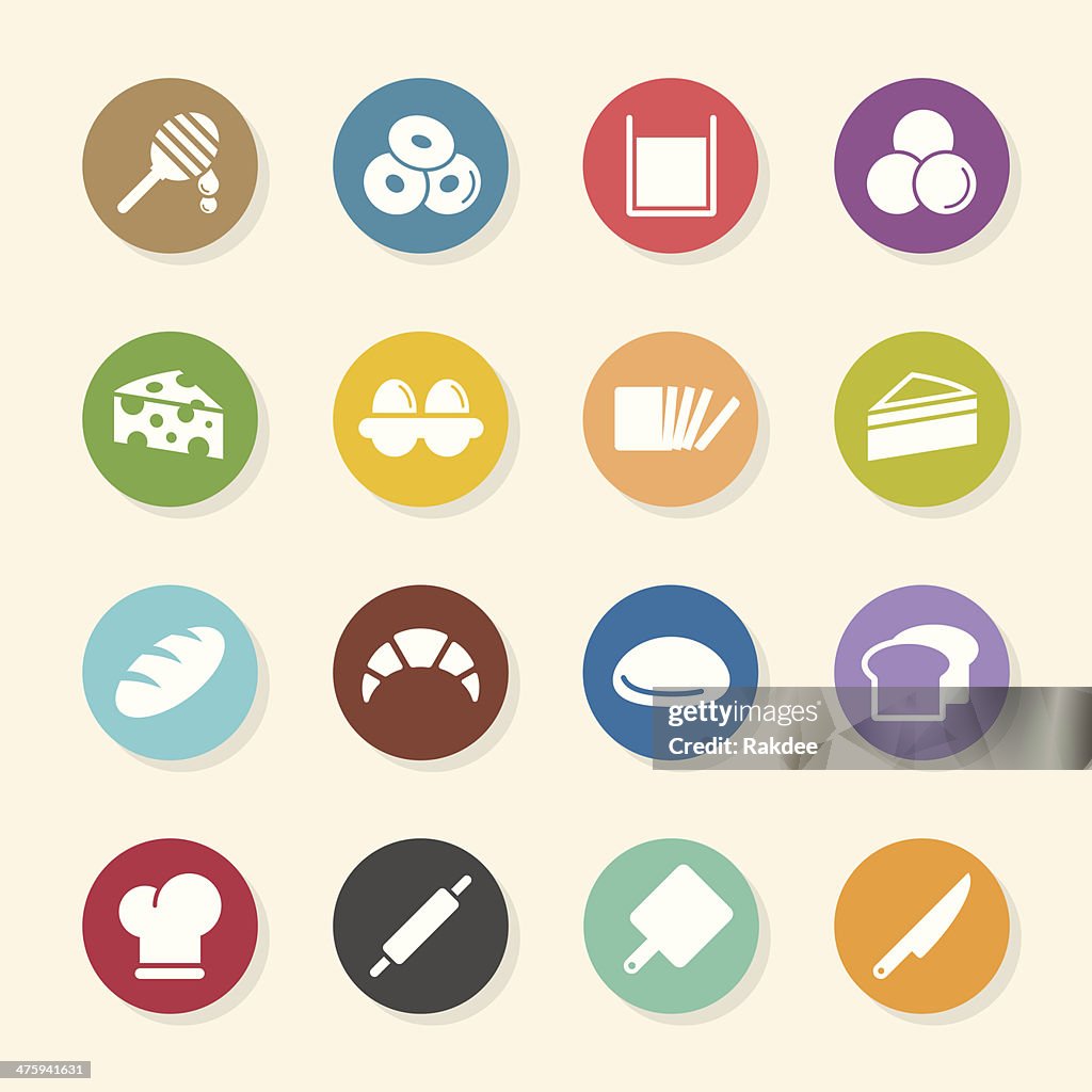 Bakery Icons - Color Circle Series