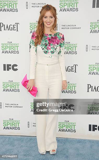 Actress Ahna O'Reilly arrives at the 2014 Film Independent Spirit Awards on March 1, 2014 in Santa Monica, California.
