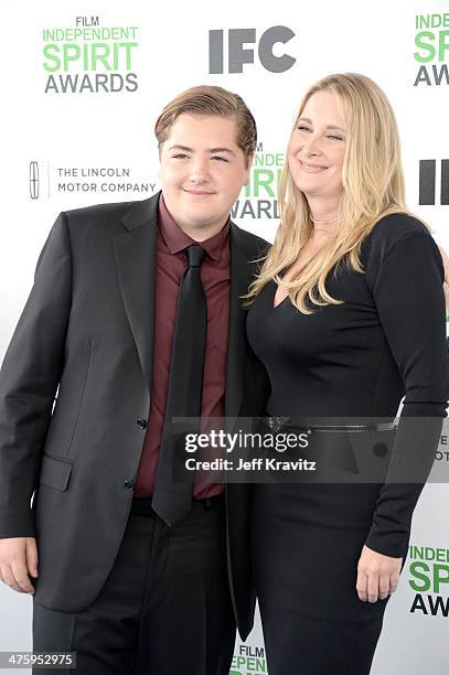 Michael Gandolfini and Marcy Wudarski attend the 2014 Film Independent Spirit Awards on March 1, 2014 in Santa Monica, California.