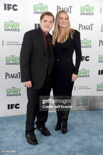 Michael Gandolfini and Marcy Wudarski attend the 2014 Film Independent Spirit Awards on March 1, 2014 in Santa Monica, California.