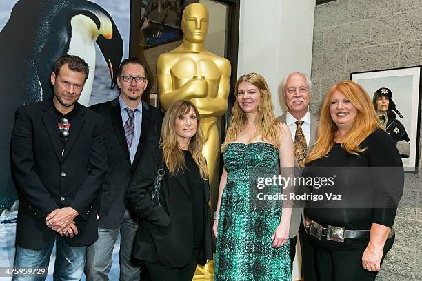 Makeup artists Joel Harlow, Stephen Prouty, Gloria Pasqa-Casny, Robin Mathews, Leonard Engelman and Adruitha Lee attend the 86th Annual Academy...