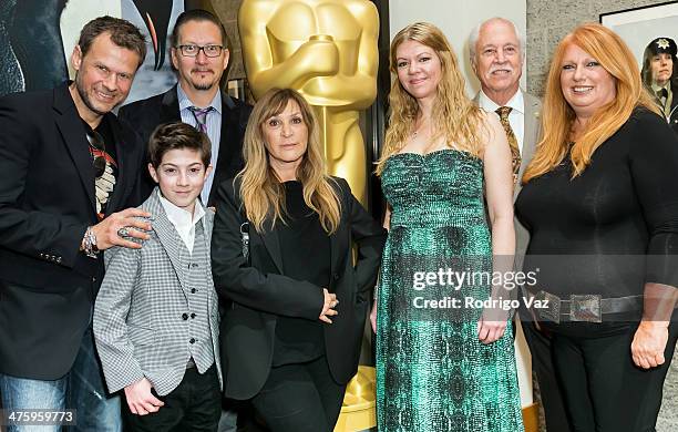 Joel Harlow, Mason Cook, Stephen Prouty, Gloria Pasqa-Casny, Robin Mathews, Leonard Engelman and Adruitha Lee attend the 86th Annual Academy Awards...