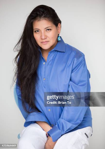 Actress Misty Upham from "August: Osage County" poses at private photo shoot on March 1, 2014 in Los Angeles, California.