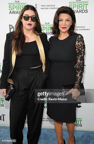 Tara Touzie and Shohreh Aghdashloo attend the 2014 Film Independent Spirit Awards at Santa Monica Beach on March 1, 2014 in Santa Monica, California.