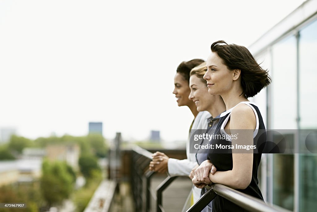 Coworkers getting fresh air