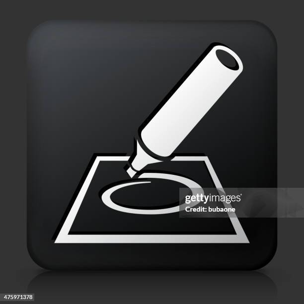 black square button with highlighting icon - dark empty office stock illustrations