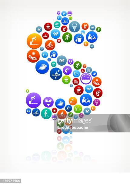 dollar sign summer time fun and outdoors vector graphic - roller skating outside stock illustrations