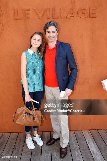 Managing Director of Facebook Laurent Solly and his daughter Victoire attend the 2015 Roland Garros French Tennis Open - Day Thirteen, on June 5,...