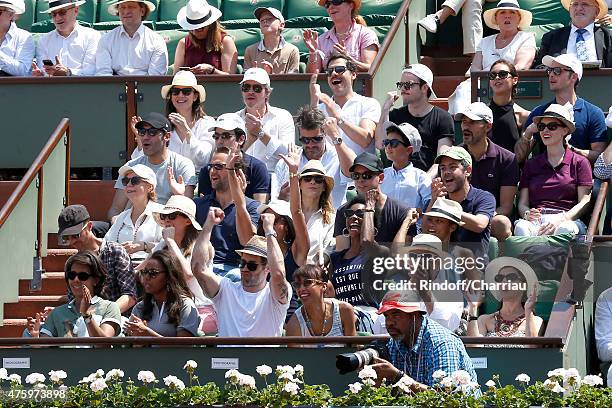 Journalist Audrey Pulvar with her niece Sylvie, Actor Jalil Lespert with his wife actress Sonia Rolland, Singer Calogero and his wife Marie, Actor...