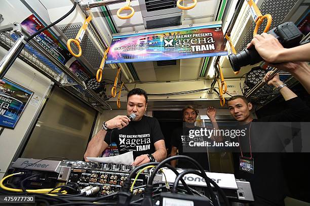 Performs during SEIBU RAILWAY PRESENTS ageHa TRAIN on June 5, 2015 in Tokyo, Japan. The Seibu Railway Company, Ltd. And the night-club ageHa...