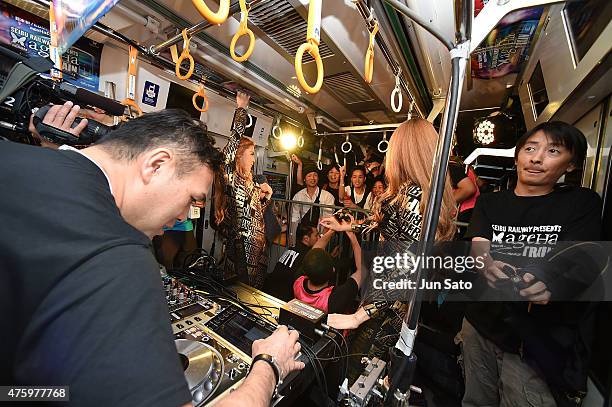 Performs during SEIBU RAILWAY PRESENTS ageHa TRAIN on June 5, 2015 in Tokyo, Japan. The Seibu Railway Company, Ltd. And the night-club ageHa...