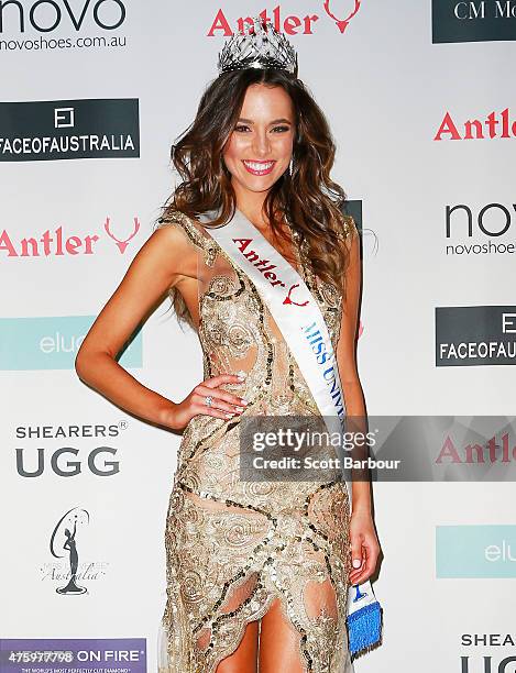 Monika Radulovic of New South Wales poses after being crowned Miss Universe Australia 2015 at the 2015 Miss Universe Australia Final and Crowning...