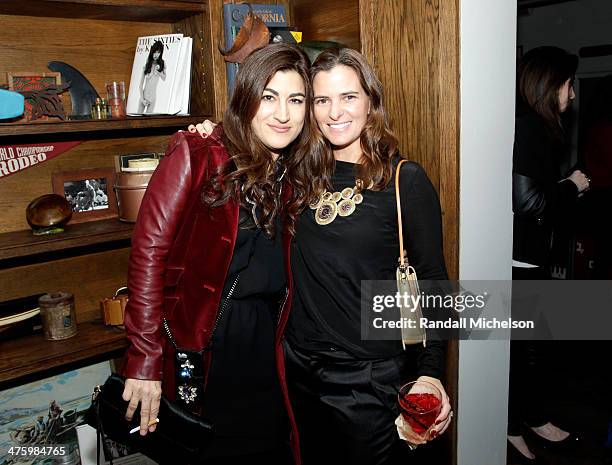 Director Jehane Noujaim and guest attend the 2014 Film Independent Spirit Awards after party at The Bungalow on March 1, 2014 in Santa Monica,...