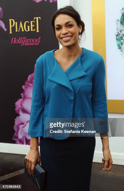 Actress Rosario Dawson poses in the Piaget Lounge during the 2014 Film Independent Spirit Awards at Santa Monica Beach on March 1, 2014 in Santa...
