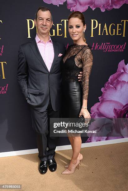 Of Piaget Philippe Leopold-Metzger and Maria Joao pose in the Piaget Lounge during the 2014 Film Independent Spirit Awards at Santa Monica Beach on...