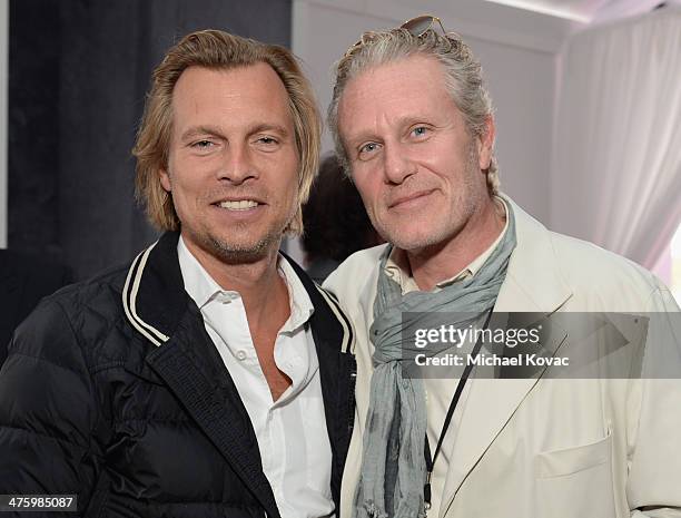 Ludovic du Plessis of Moet & Chandon and Co-founder and CEO of Propaganda GEM Ruben Igielko-Herrlich pose in the Piaget Lounge during the 2014 Film...