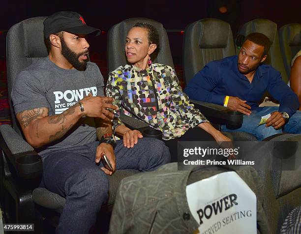 Omari Hardwick and Joyce Hardwick attend season 2 premiere of Power at Regal Atlantic Station on June 4, 2015 in Atlanta, Georgia.