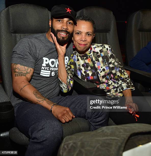 Omari Hardwick and Joyce Hardwick attend season 2 premiere of Power at Regal Atlantic Station on June 4, 2015 in Atlanta, Georgia.