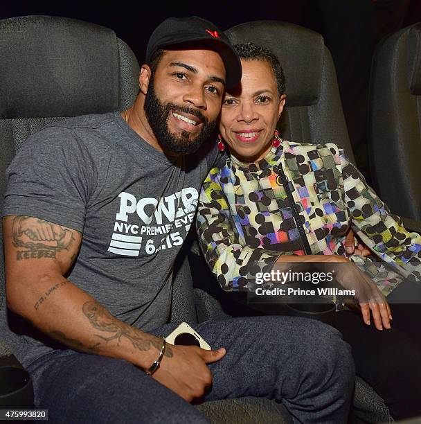 Omari Hardwick and Joyce Hardwick attend season 2 premiere of Power at Regal Atlantic Station on June 4, 2015 in Atlanta, Georgia.