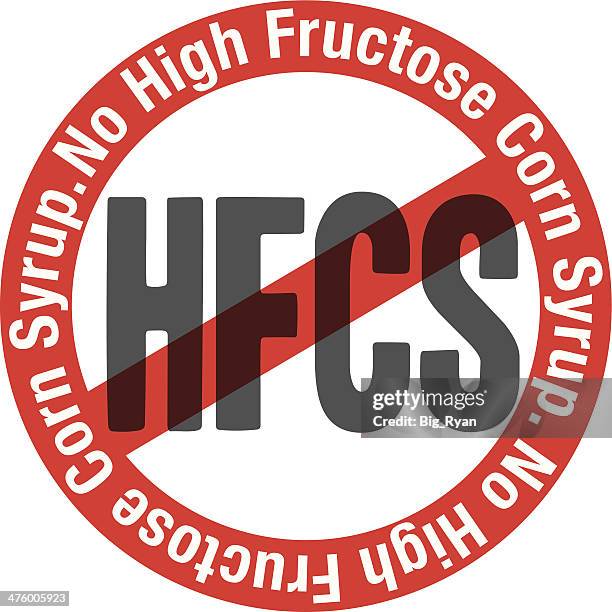 no hfcs symbol - corn syrup sugar stock illustrations