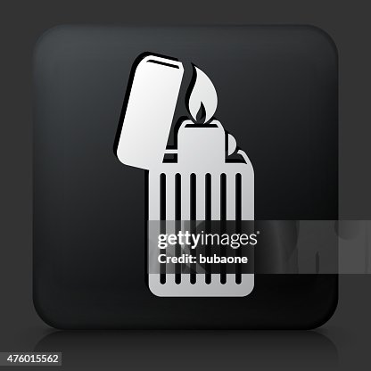 Black Square Button with Lighter Icon Black Square Button with Lighter Icon