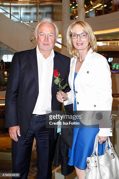 Wolfgang Kubicki and Annette Marberth-Kubicki during the naming ceremony of the cruise ship 'Mein Schiff 4' on June 5, 2015 in Kiel, Germany.
