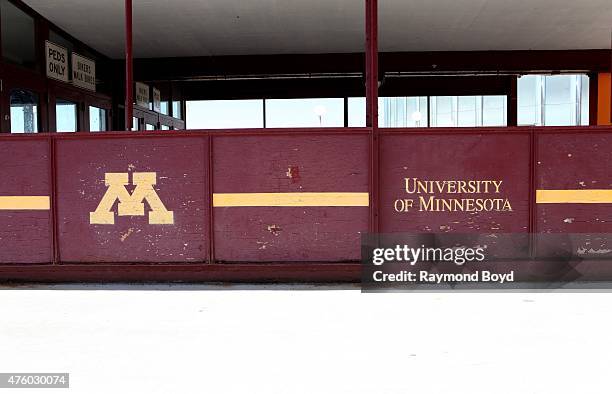 University of Minnesota signage on the University of Minnesota campus on May 21, 2015 in Minneapolis, Minnesota.