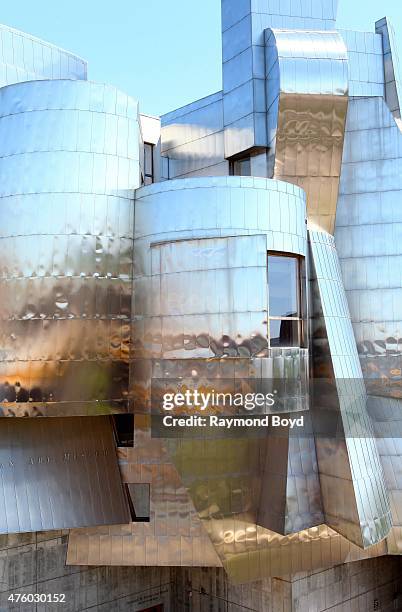 Frank Gehry's Frederick R. Weisman Art Museum on the University of Minnesota campus on May 21, 2015 in Minneapolis, Minnesota.