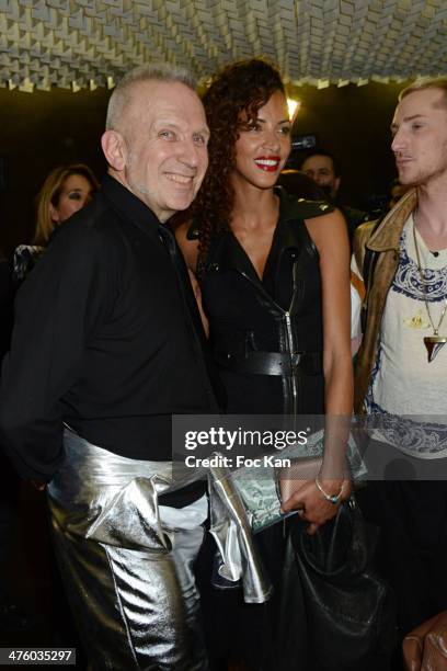 France Jean Paul Gaultier and Noemie Lenoir attend the Jean Paul Gaultier Show as part of the Paris Fashion Week Womenswear Fall/Winter 2014-2015 at...