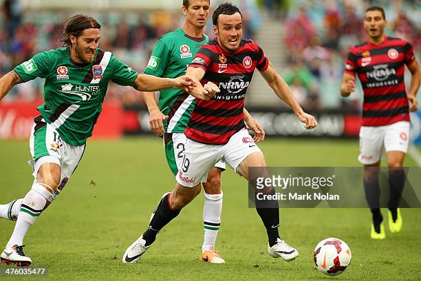 Mark Bridge of the Wanderers in action during the round 21 A-League match between the Western Sydney Wanderers and the Newcastle Jets at Parramatta...