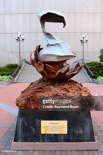 Karen Sontag Sattel's "Phoenix Rising" sculpture sits outside the Hennepin County Government Center on May 22, 2015 in Minneapolis, Minnesota.