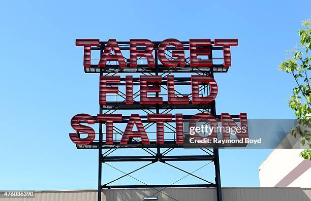 Target Field train station signage on May 22, 2015 in Minneapolis, Minnesota.