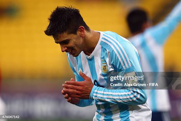 Giovanni Simeone of Argentina reacts during the FIFA U-20 World Cup New Zealand 2015 Group B match between Austria and Argentina at Wellington...