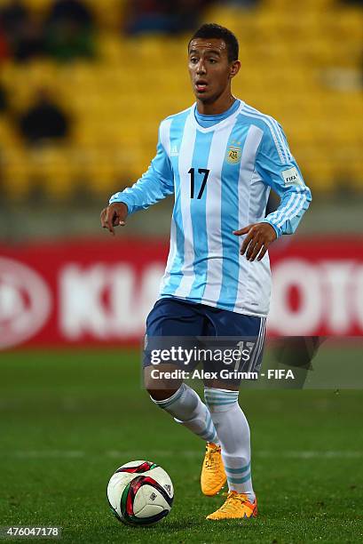 Alejandro Romero of Argentina controles the ball during the FIFA U-20 World Cup New Zealand 2015 Group B match between Austria and Argentina at...