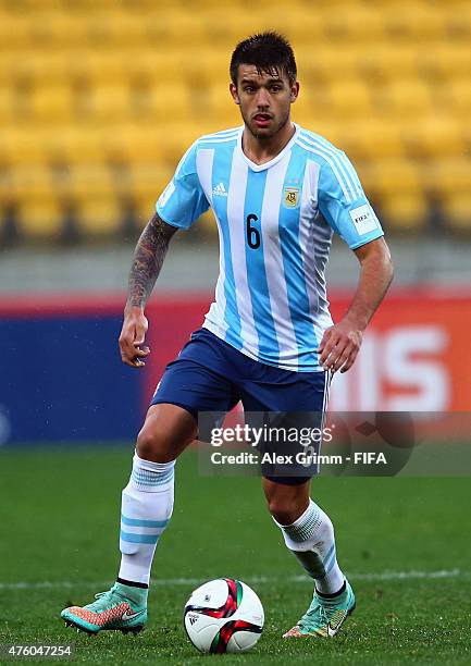 Tiago Casasola of Argentina controles the ball during the FIFA U-20 World Cup New Zealand 2015 Group B match between Austria and Argentina at...