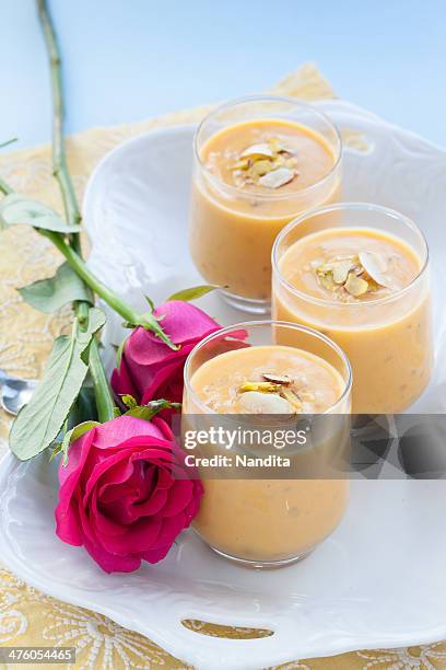 mango and tapioca pudding - mango pudding stock pictures, royalty-free photos & images