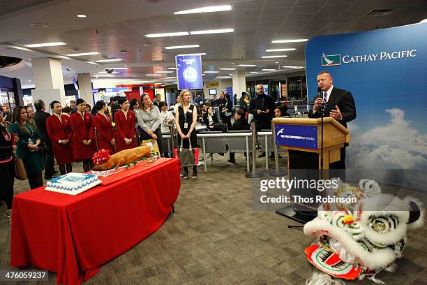 Thomas L. Bosco of The Port Authority Of NY & NJ attends Cathay Pacific Airways Launches A New Daily Non-Stop Service Between Newark Liberty...