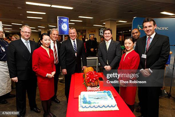 Russ Forston, Eric Odone, Thomas L. Bosco of The Port Authority Of NY & NJ, Tom Owen, senior VP, Americas, Eric Saywack, airport station manager, and...